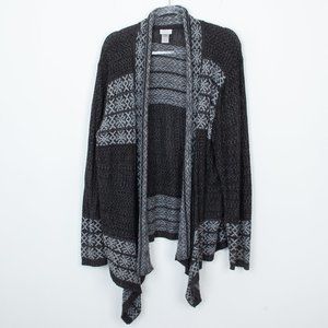 Avenue Black and Gray Women's Cardigan Sweater